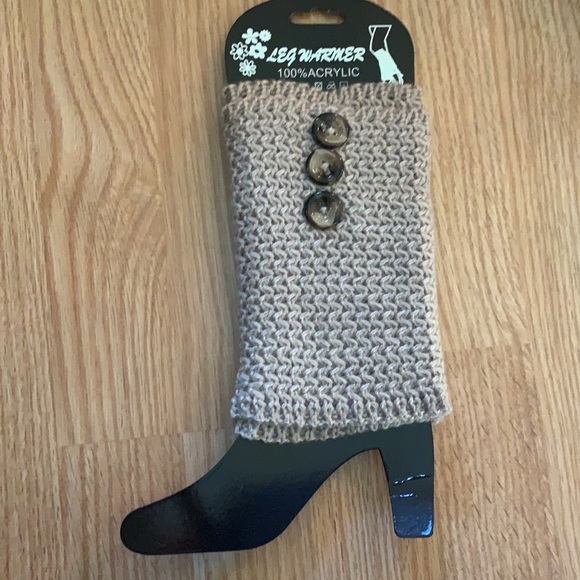KNIT LEG WARMERS/BOOT CUFFS-Taupe - Picture 1 of 5